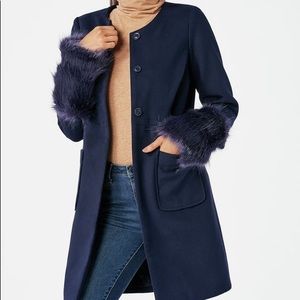 Long partial fur coat